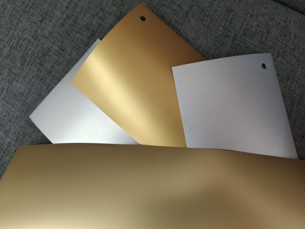 matt gold and silver metallic PVC materials of lamp shade from China